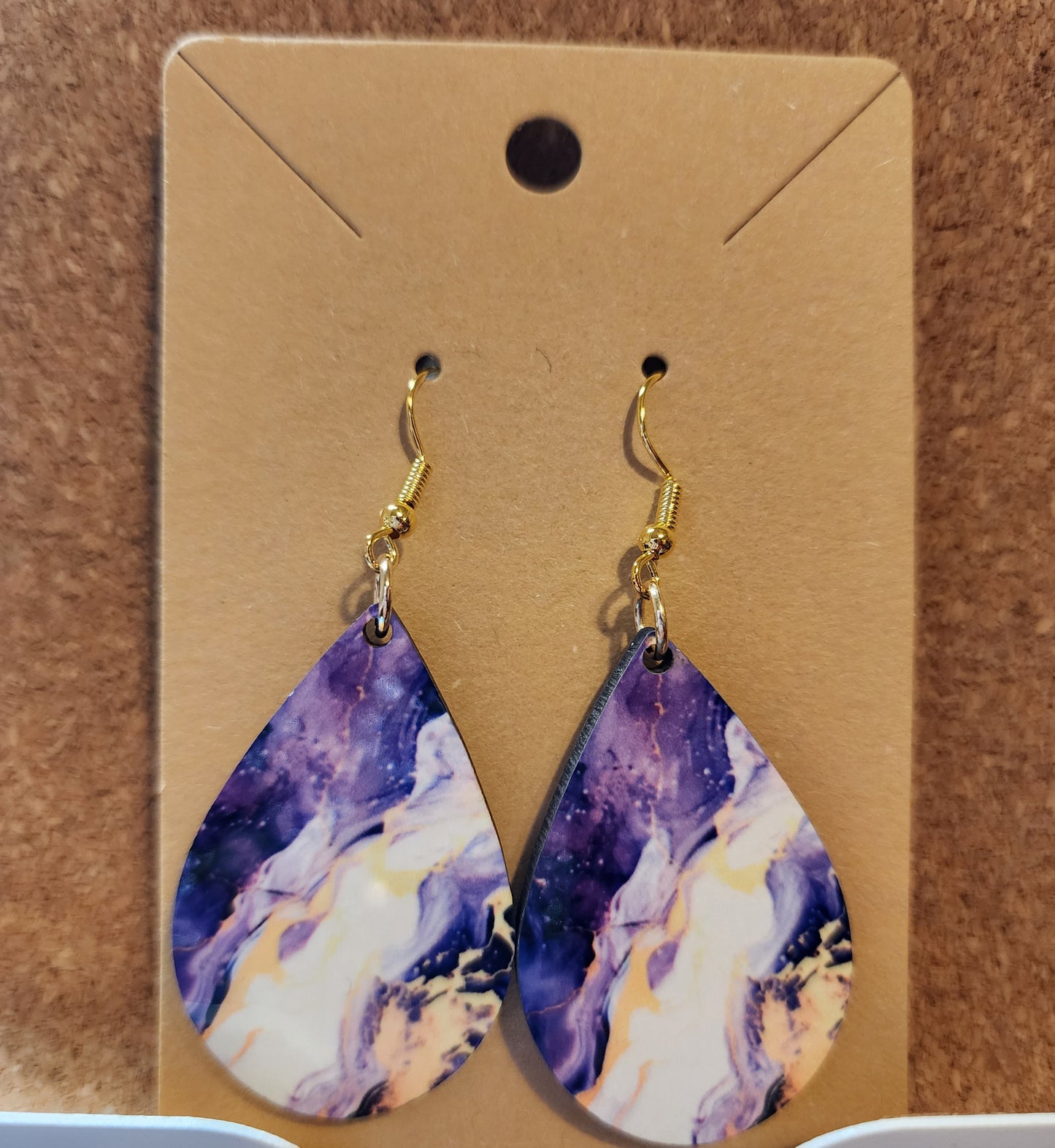 Tear Drop Earrings (Marble)