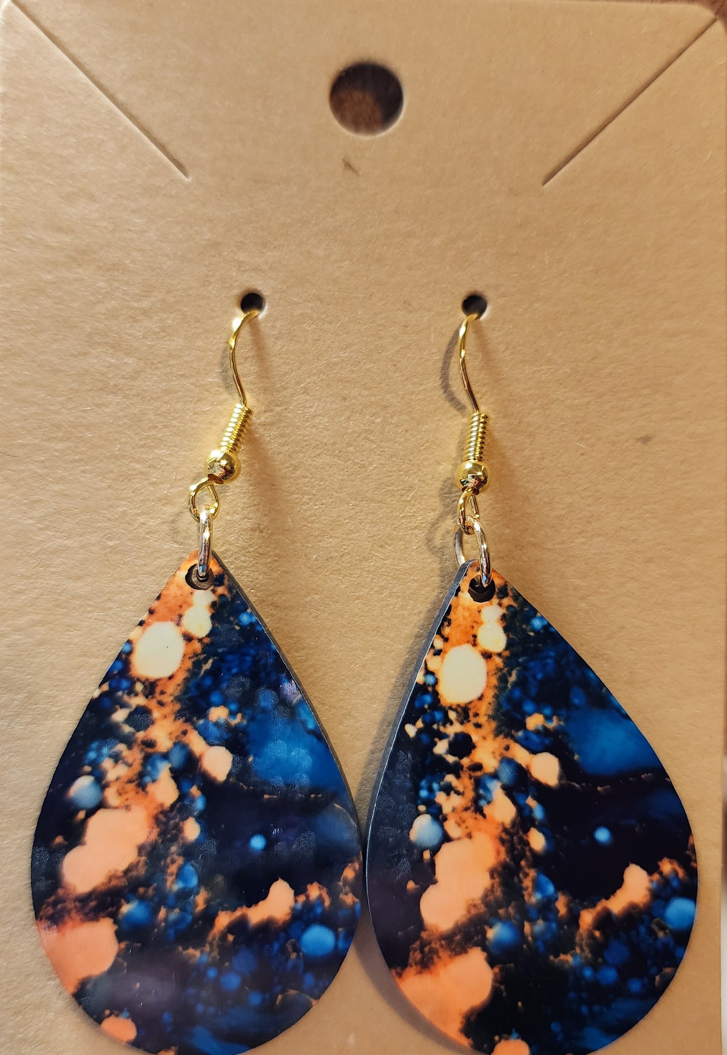 Tear Drop Earrings (Marble)