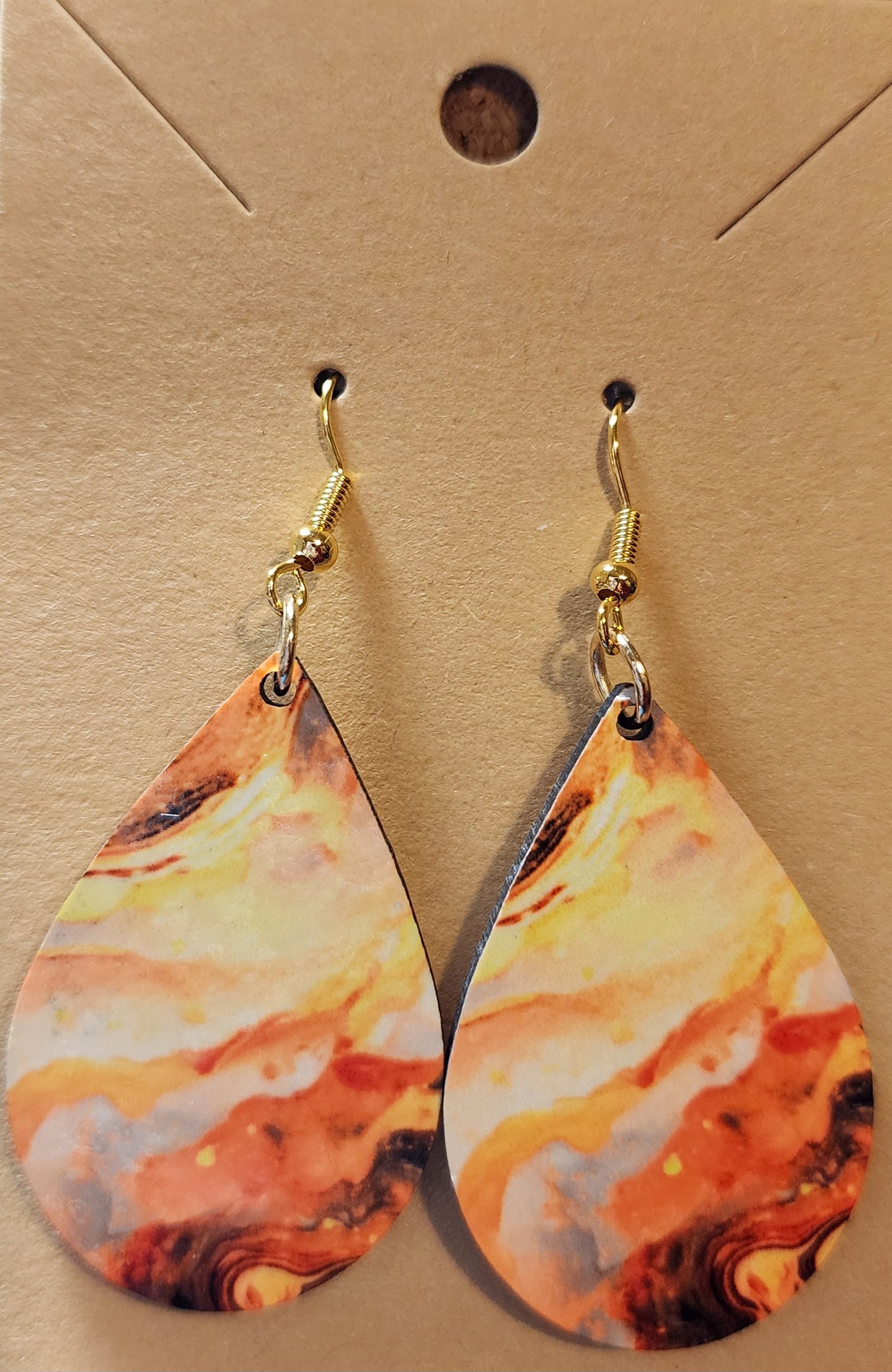Tear Drop Earrings (Marble)
