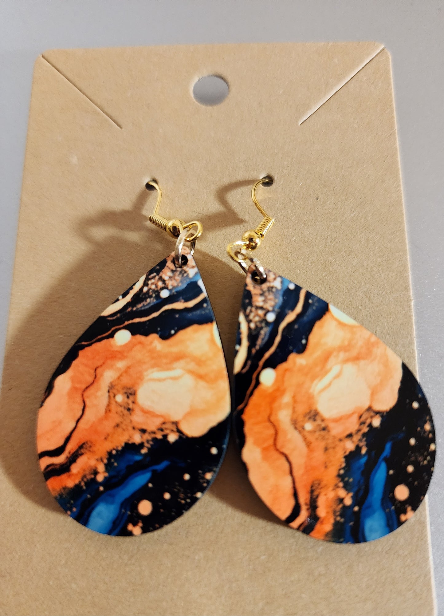 Tear Drop Earrings (Marble)