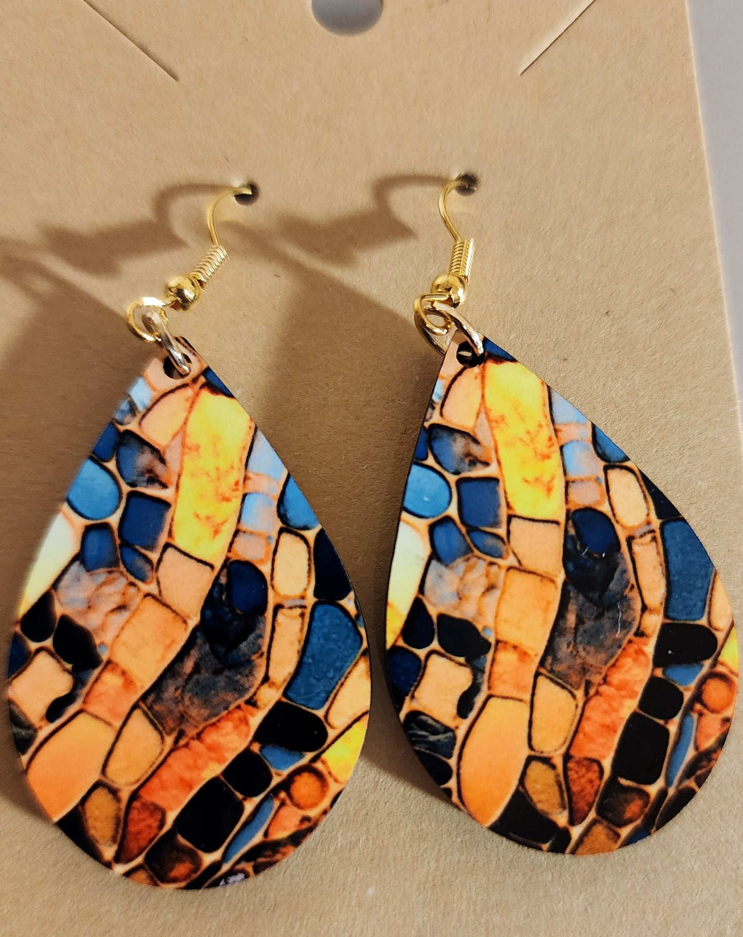 Tear Drop Earrings (Geo-printed)