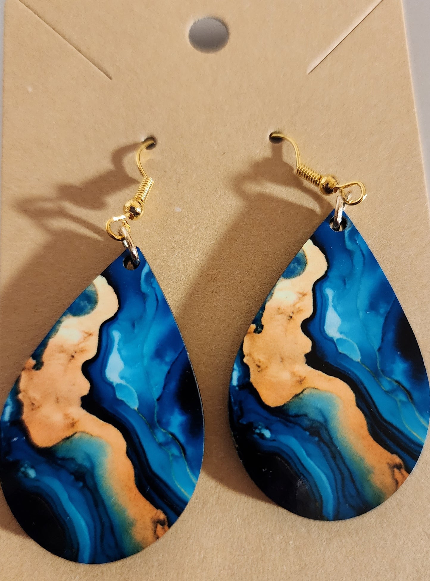 Tear Drop Earrings (Marble)