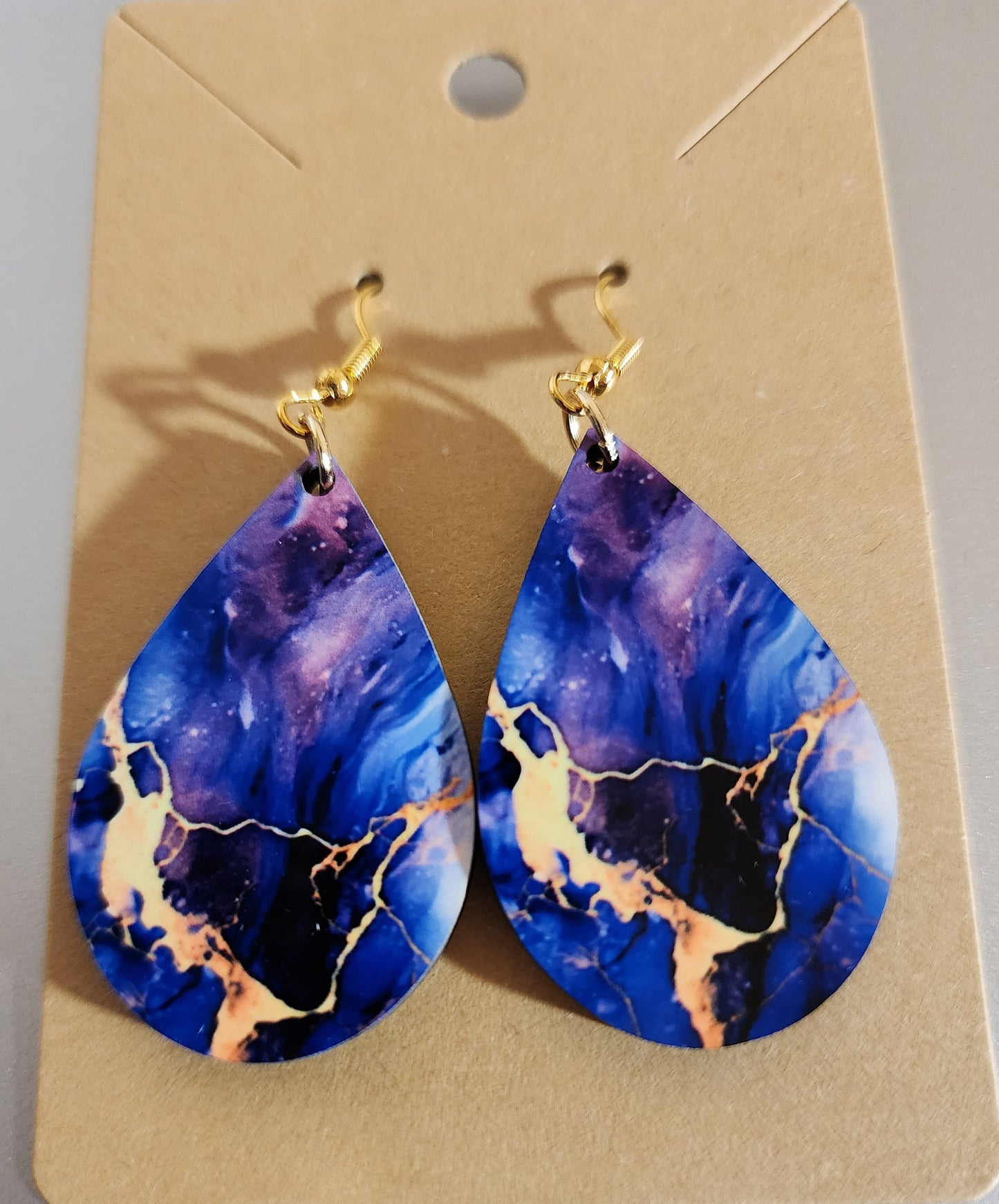 Tear Drop Earrings (Marble)