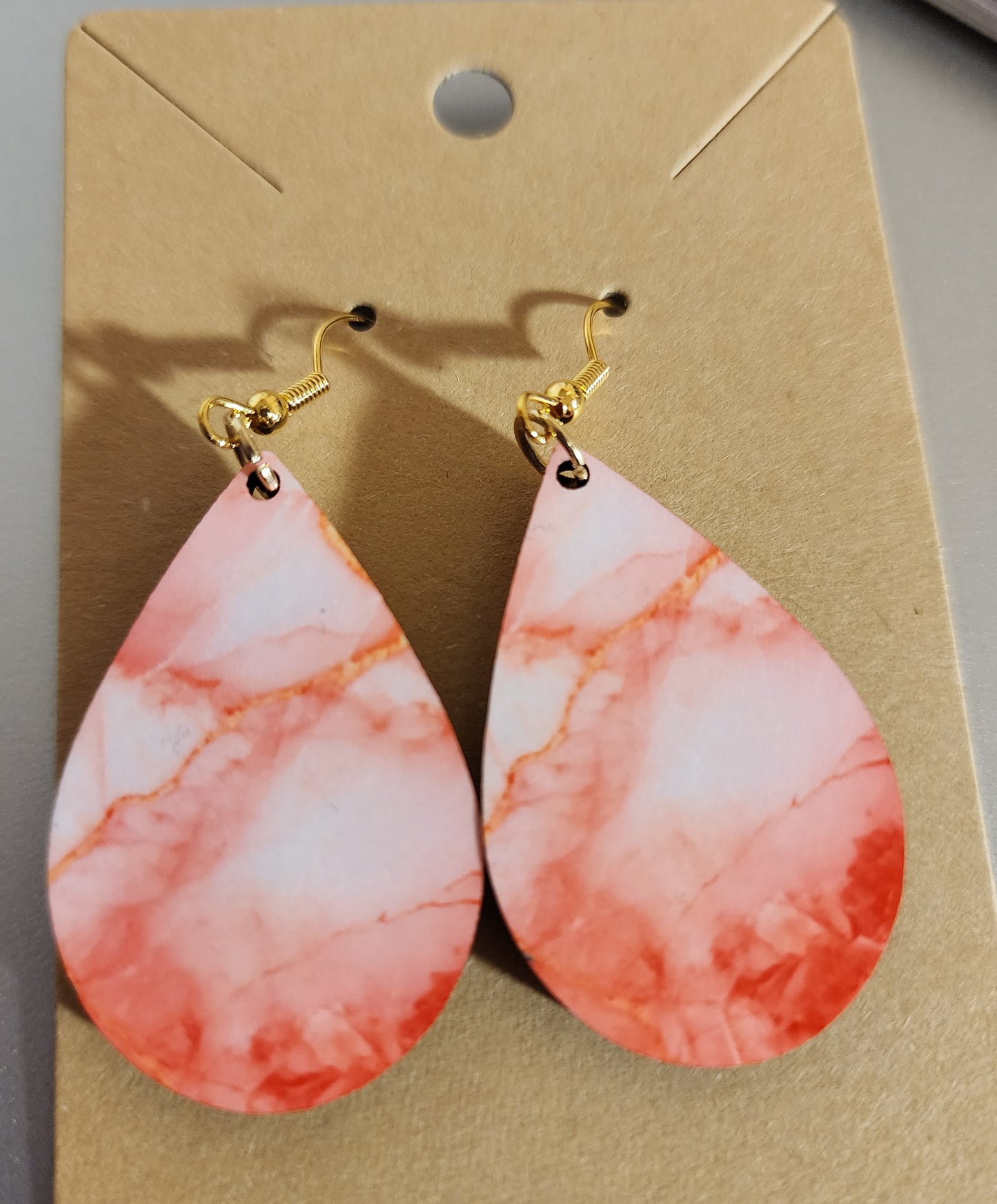 Tear Drop Earrings (Marble)