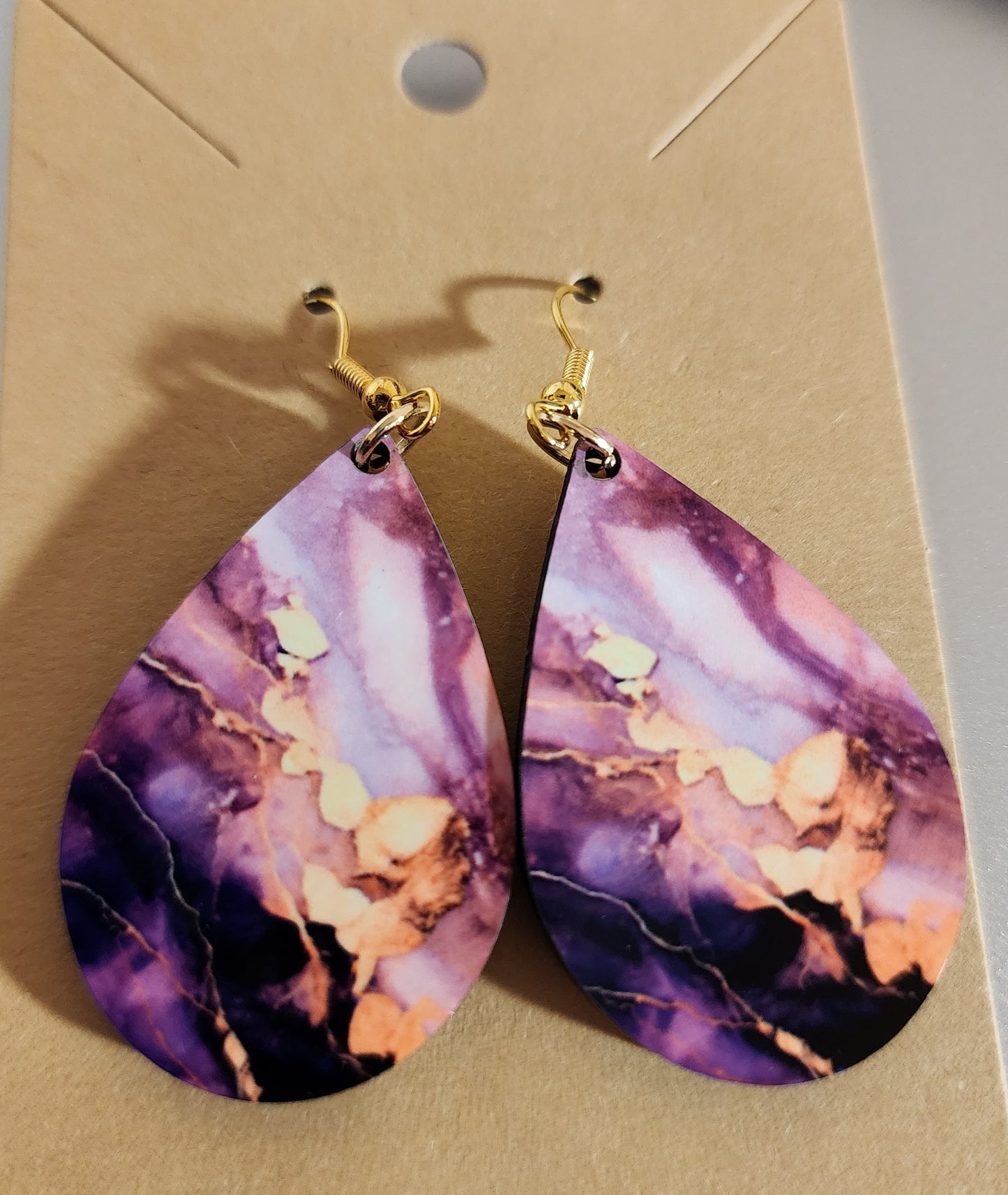 Tear Drop Earrings (Marble)