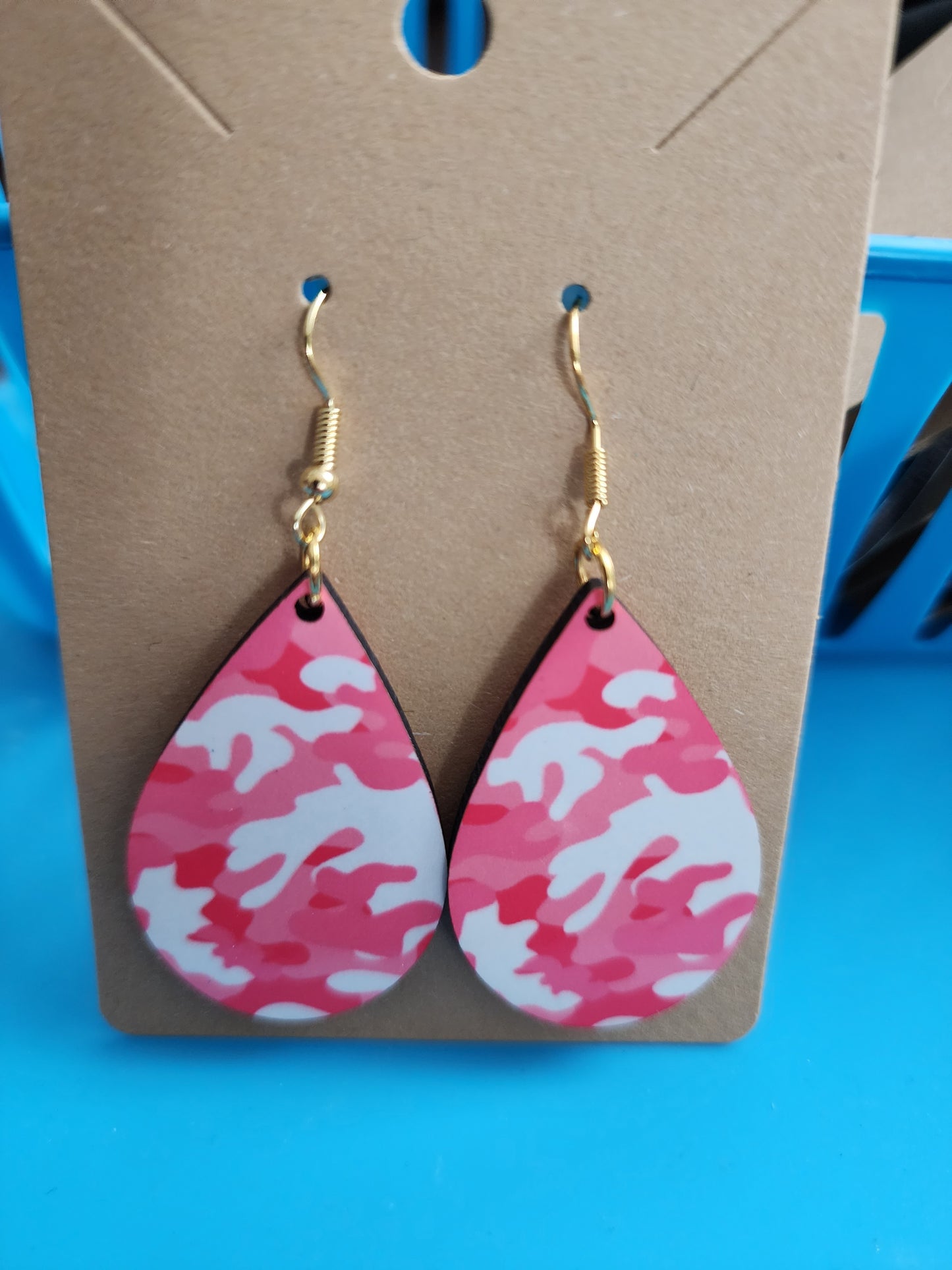 Tear Drop Earrings (Camouflage)