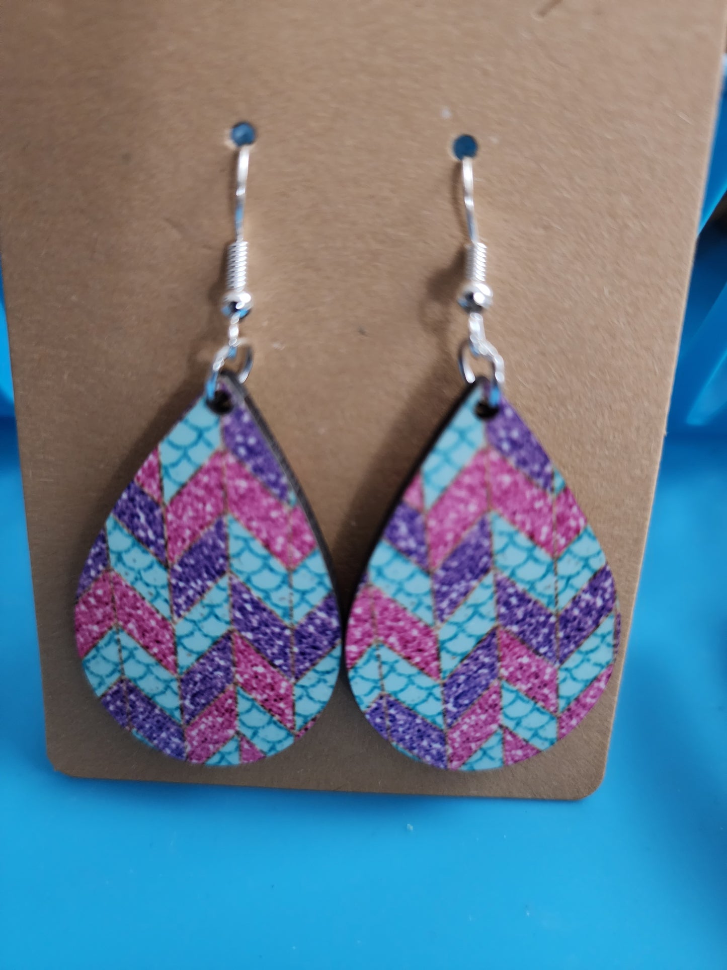 Tear Drop Earrings (Geo-printed)