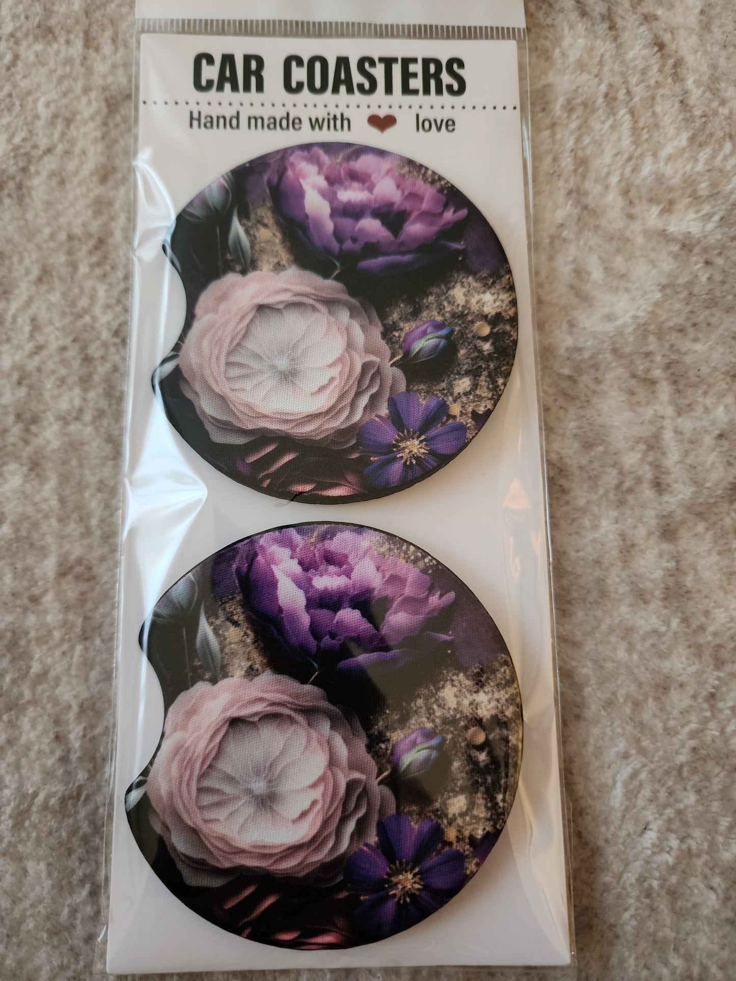 Car Coasters (Floral Design)