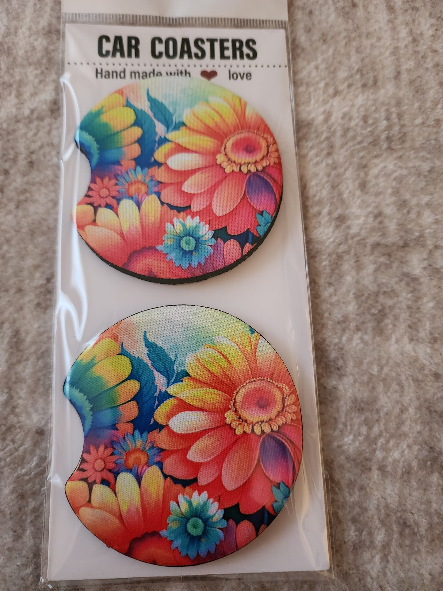 Car Coasters (Floral Design)