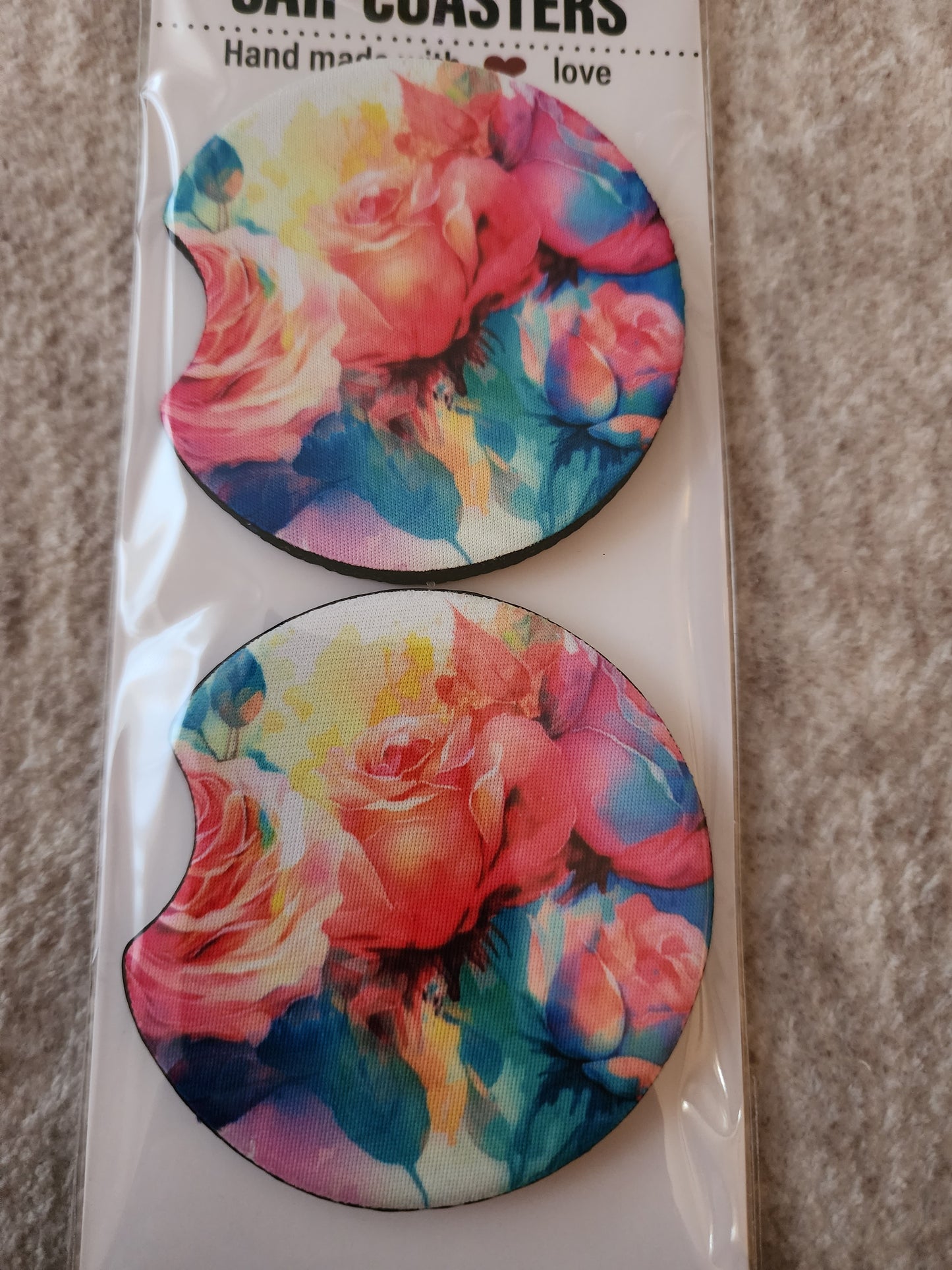 Car Coasters (Floral Design)
