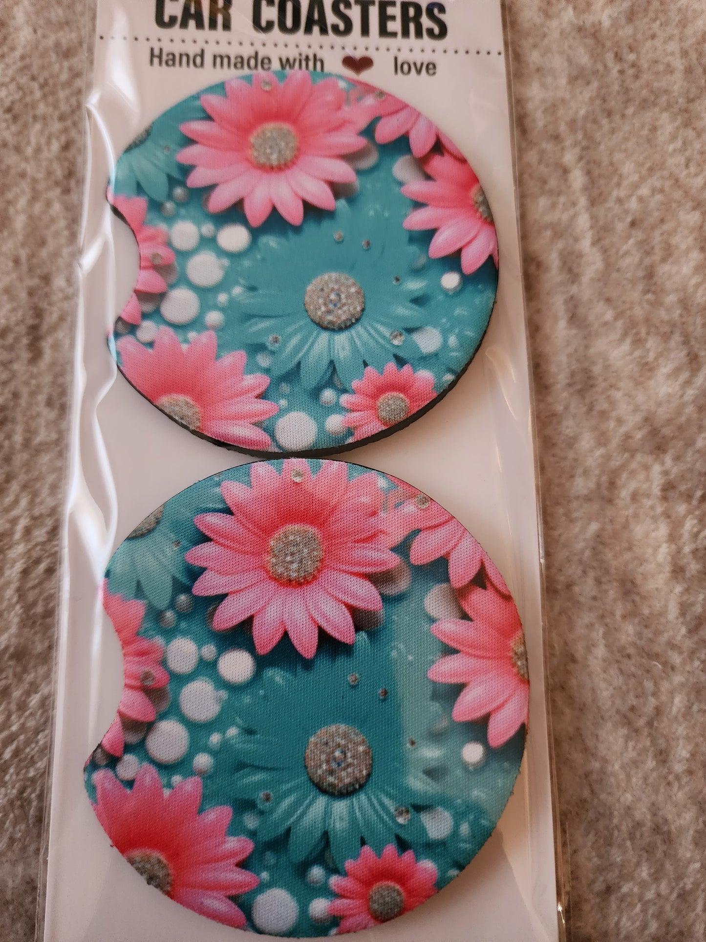 Car Coasters (Floral Design)