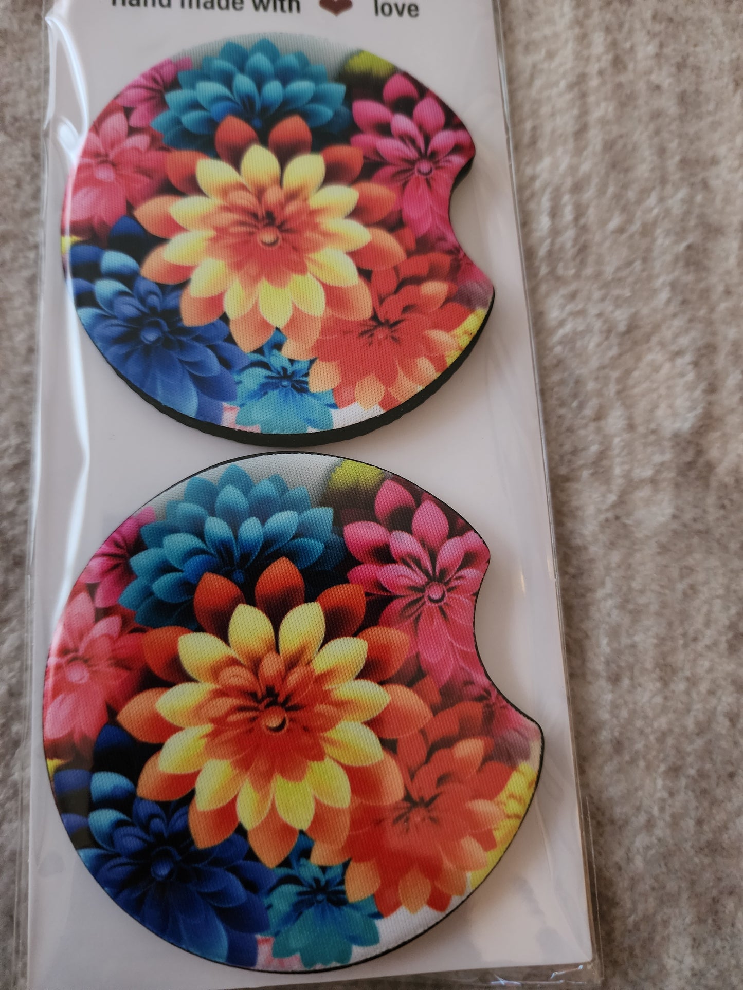 Car Coasters (Floral Design)