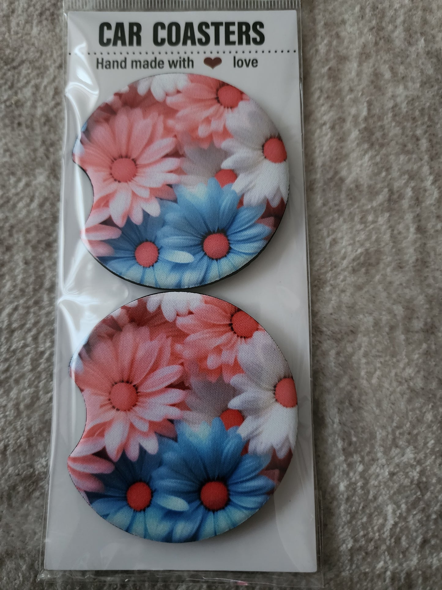 Car Coasters (Floral Design)