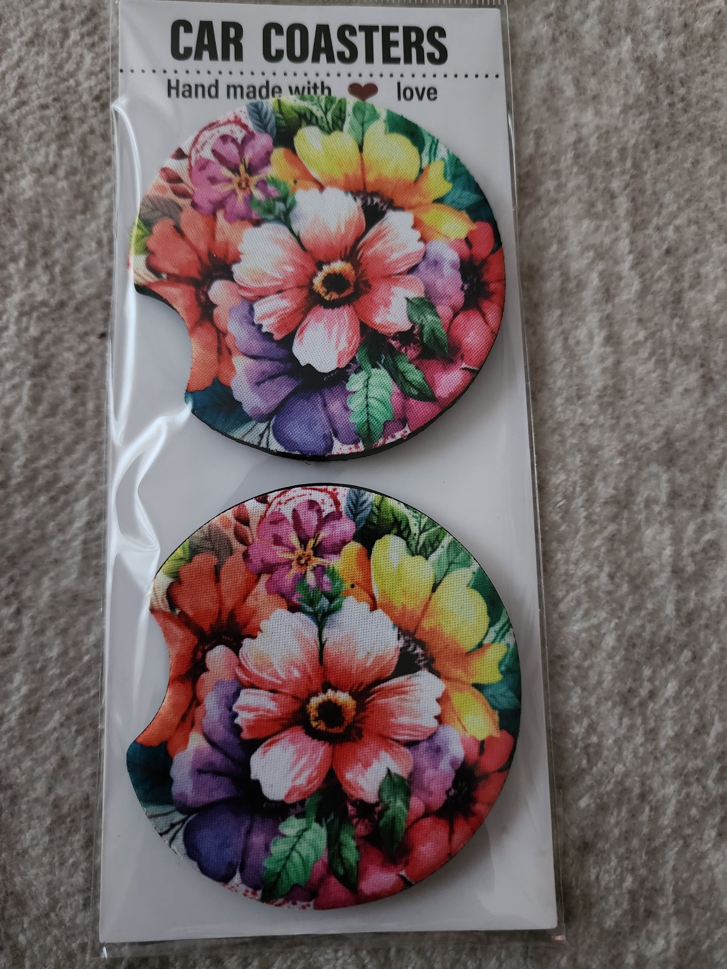 Car Coasters (Floral Design)