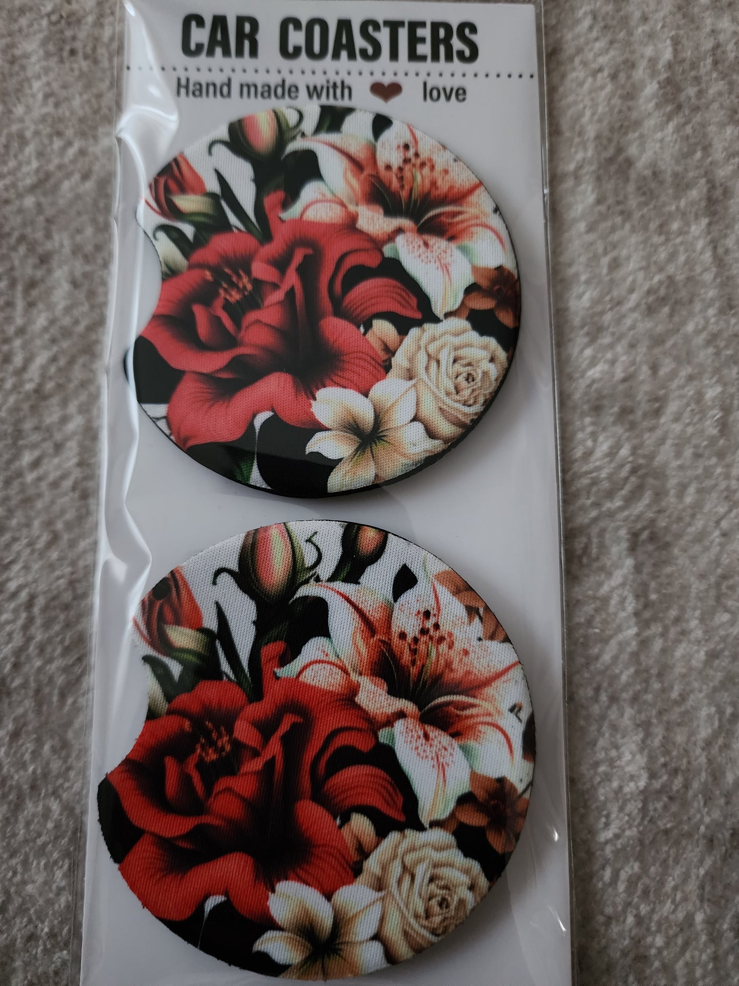 Car Coasters (Floral Design)