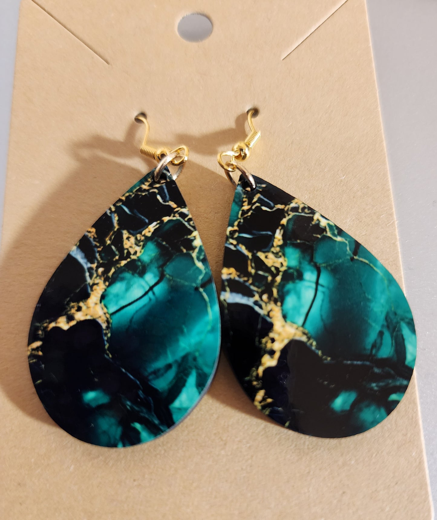 Tear Drop Earrings (Marble)