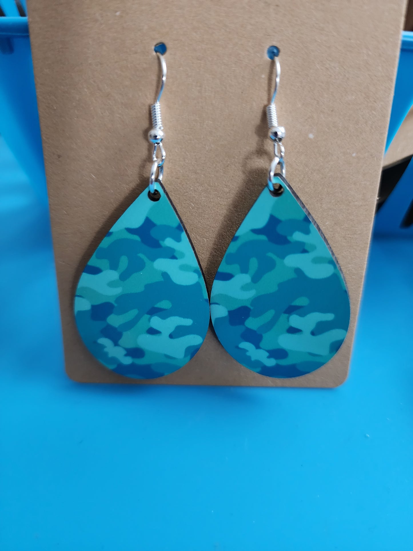 Tear Drop Earrings (Camouflage)